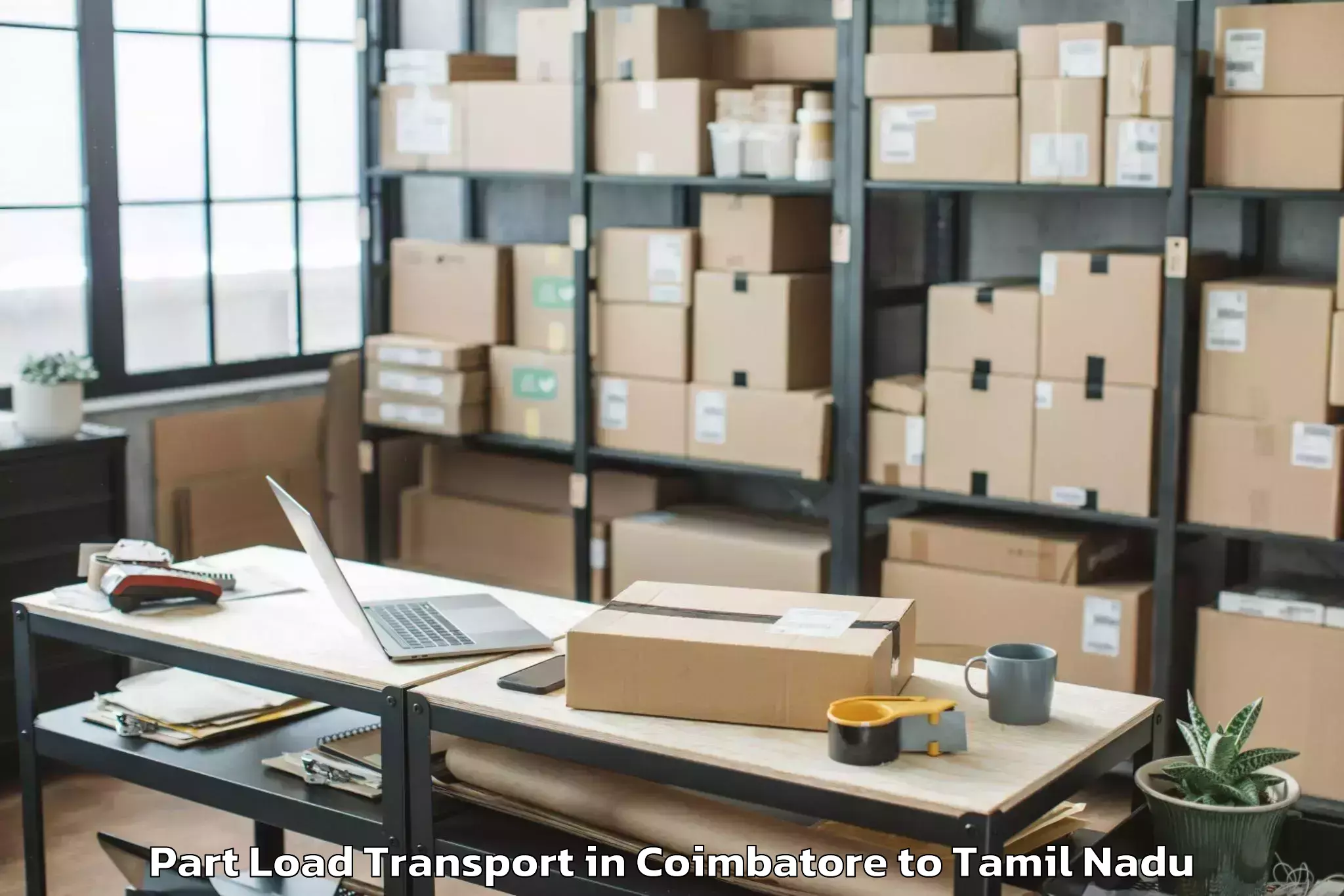 Easy Coimbatore to Kavalur Part Load Transport Booking